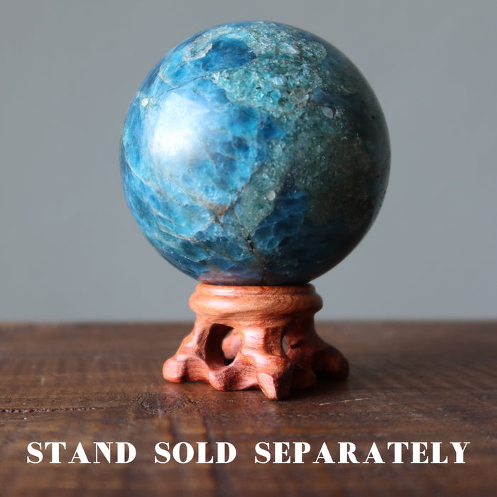 apatite ball on wood display stand, which is sold separately