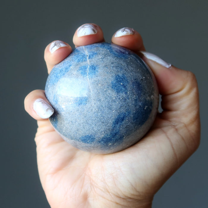 Apatite Sphere Blue Gemstone Cleavelandite Crystal Ball