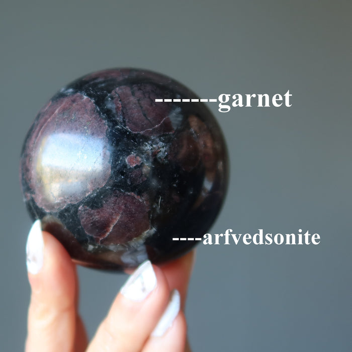 Arfvedsonite Sphere Garnet Desire and Intrigue Crystal Ball