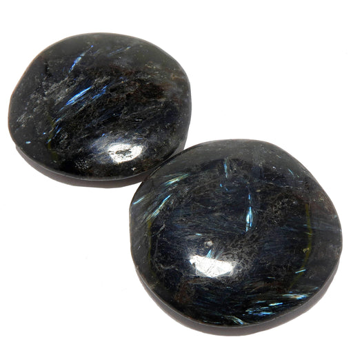 Set of two round Arfvedsonite Smooth Stone 