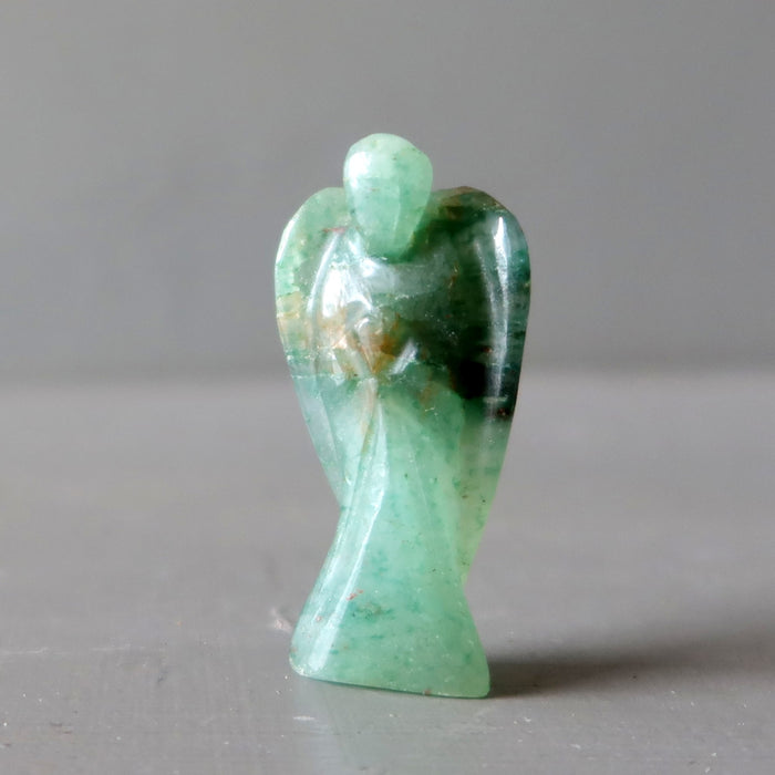 Green Aventurine Angel of Abundance Blessed Crystal Figurine