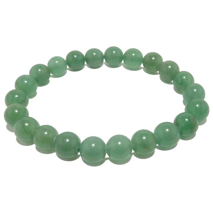 green aventurine beaded stretch bracelet