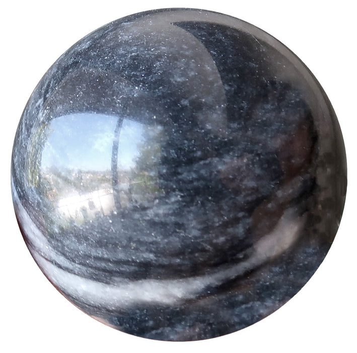 grey and white aventurine sphere