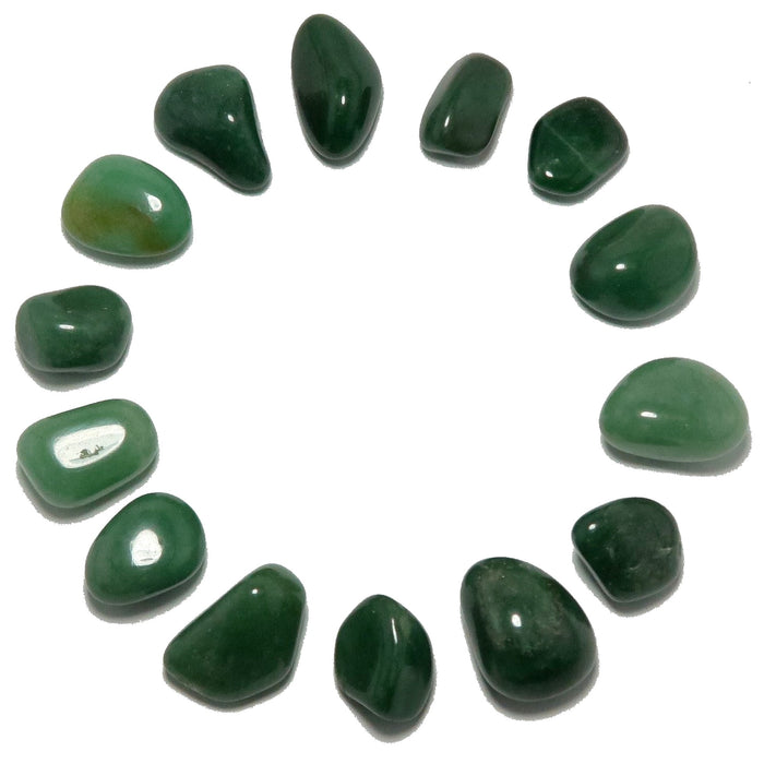 14 green aventurine tumbled stones