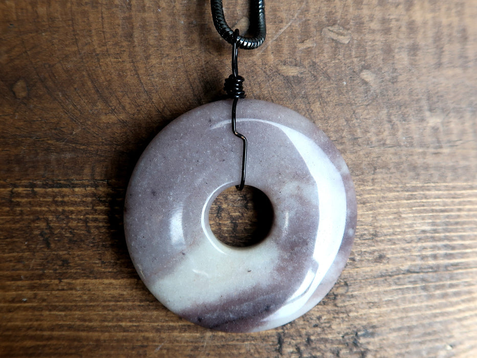 Purple Aventurine Necklace Large Donut Amulet Abundance