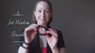 video of female model showcasing black jet beaded bracelets in three bead sizes