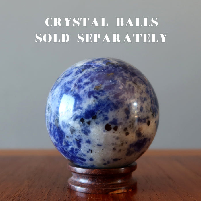 sodalite ball on rosewood display stand