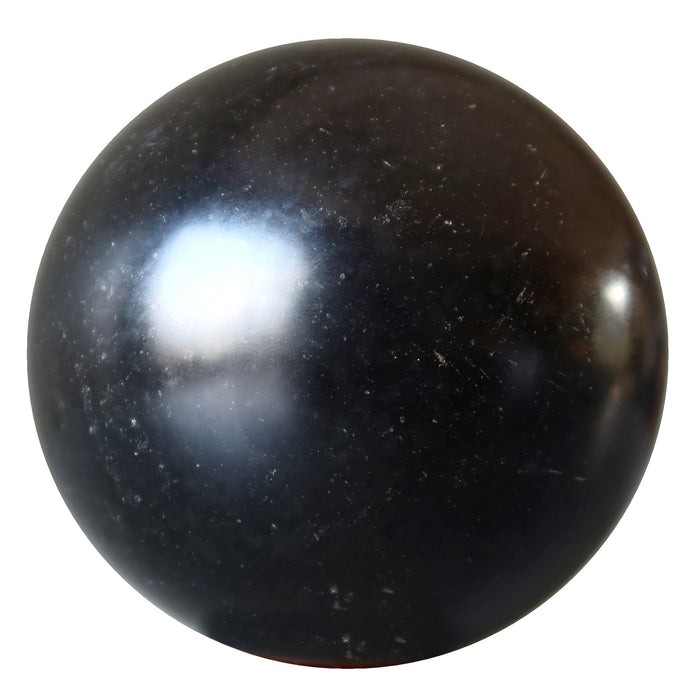 black basalt ball with gray inclusions