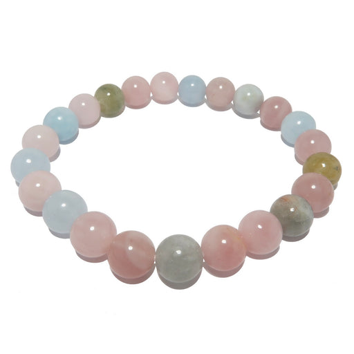 multicolored beryl beaded stretch bracelet in 7-8mm beads