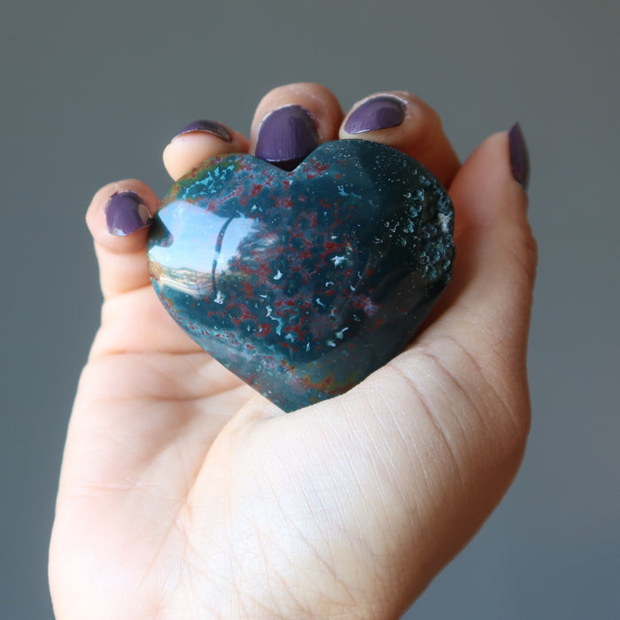 Bloodstone Heart My Special Speckled Personality Crystal Stone