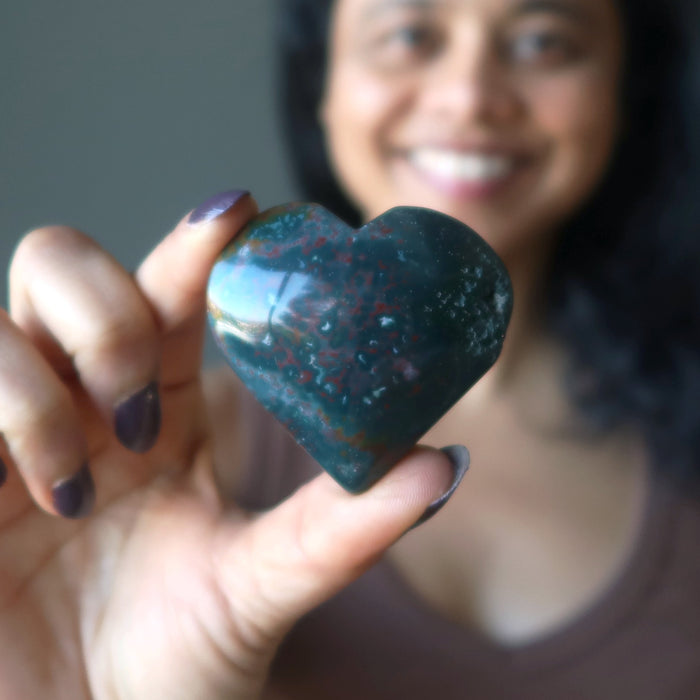Bloodstone Heart My Special Speckled Personality Crystal Stone