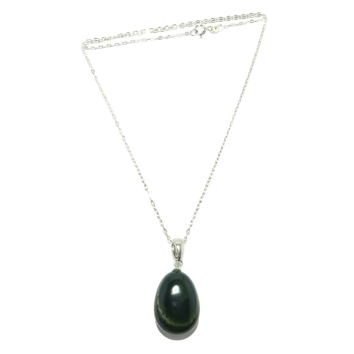 Bloodstone Necklace Sterling Silver Genuine Green Red Gemstone Charm
