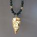 gold arrowhead bloodstone beaded necklace
