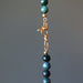 toggle clasp of gold arrowhead bloodstone beaded necklace
