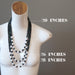 three howlite and bloodstone beaded necklaces on mannequin