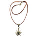 bloodstone sun necklace on leather cord
