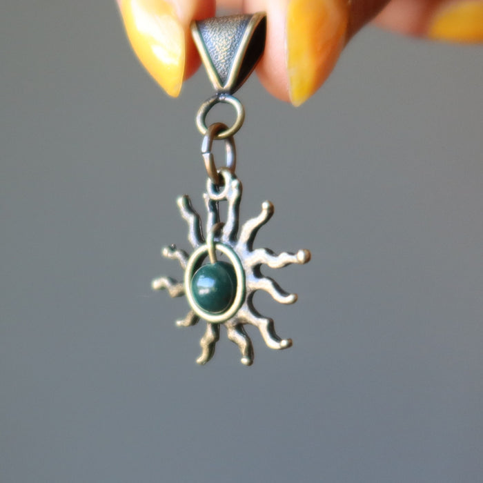 bloodstone sun pendant