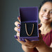 gold plated brass snake chain necklaces in purple gift box