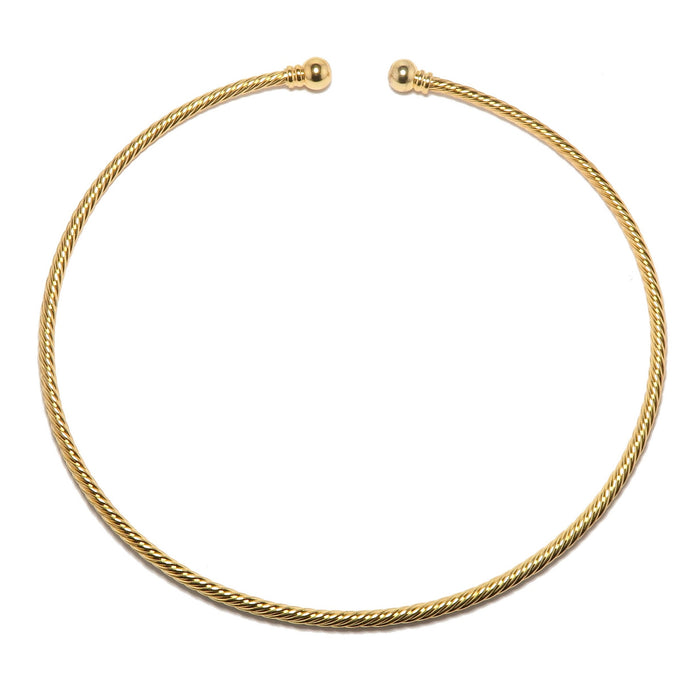 gold plated brass twist choker necklace