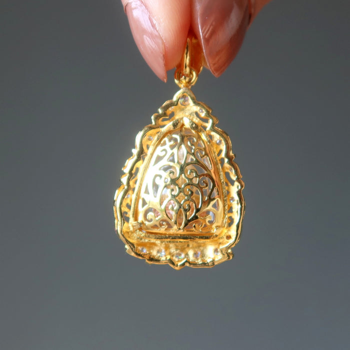 Buddha Pendant Essence of Enlightenment Real 18-Karat Gold