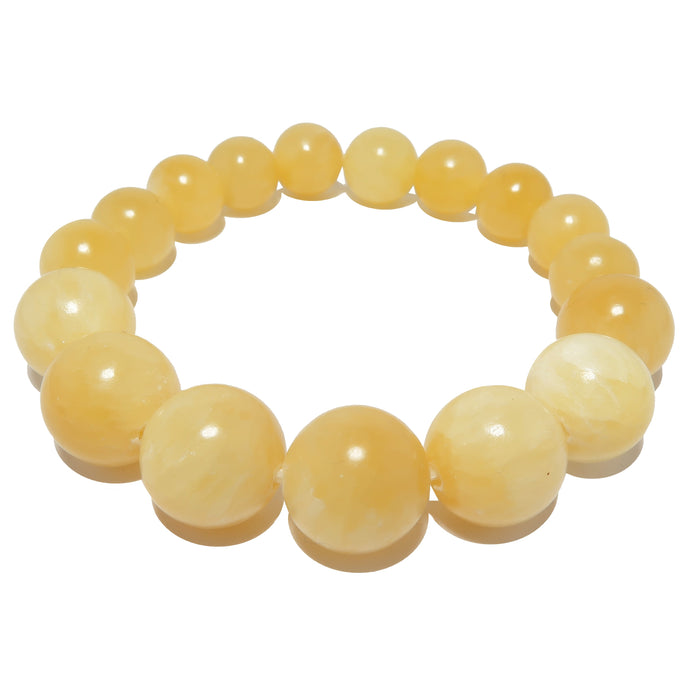 yellow calcite beaded stretch bracelet