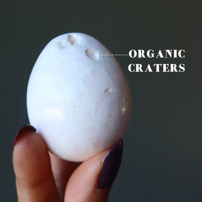 Pink Calcite Egg Gentle Surrender of Love Healing Crystal