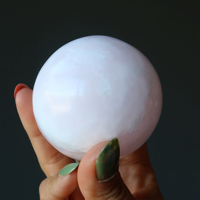Pink Calcite Sphere Easy Breezy Lover Crystal Ball Mangano