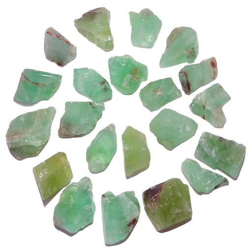 21 green calcite rough stones