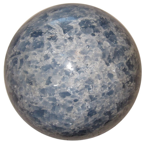 crackly blue and white calcite ball