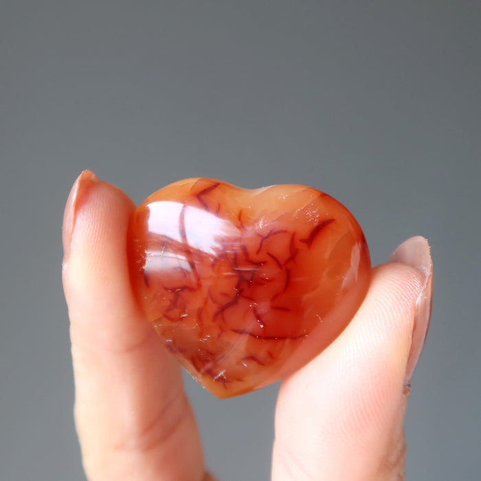 Carnelian Heart Love and Desire Red Orange Energy Crystal