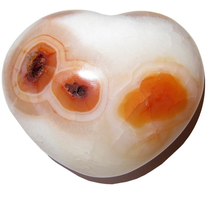 Carnelian Heart Snow and Fire Opposites Attract Crystal Stone