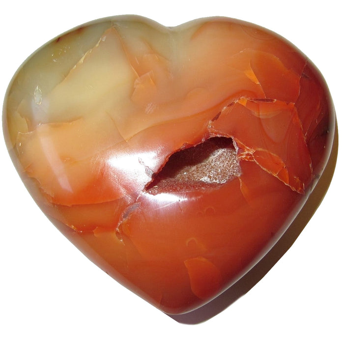 Orange Carnelian Heart with Cave