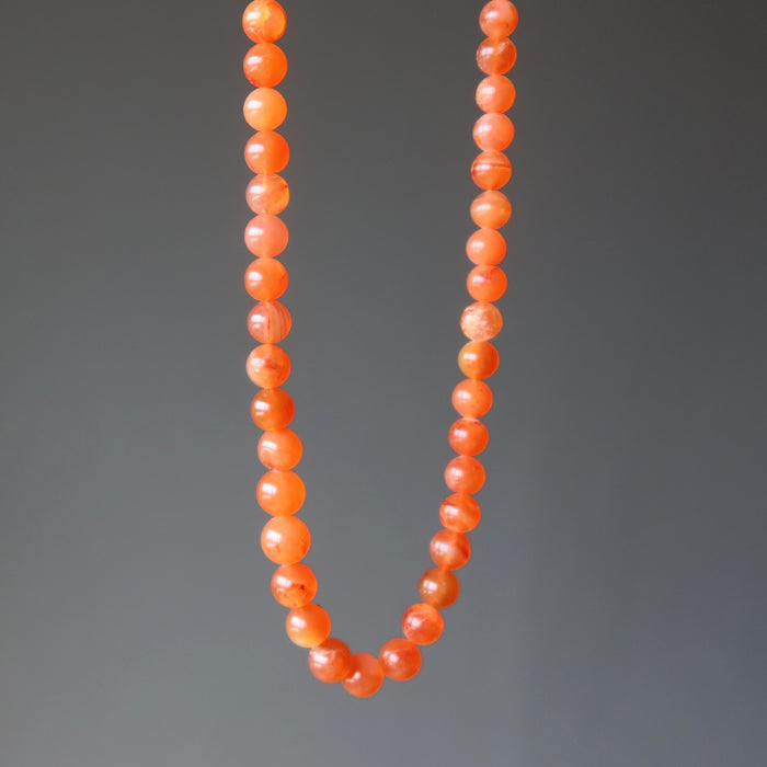 Carnelian Necklace Fire Personality Stone Orange Mala