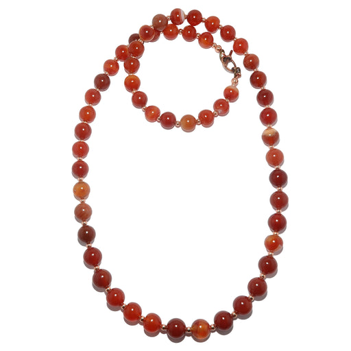 orange carnelian and copper beaded necklace