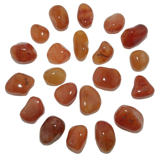 21 orange carnelian tumbled stones
