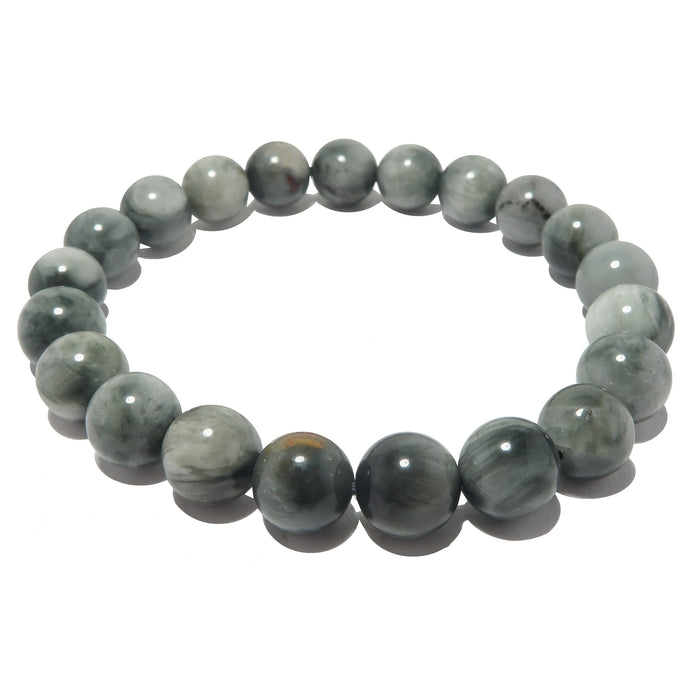 gray cats eye quartz bracelet beaded in 8mm beads