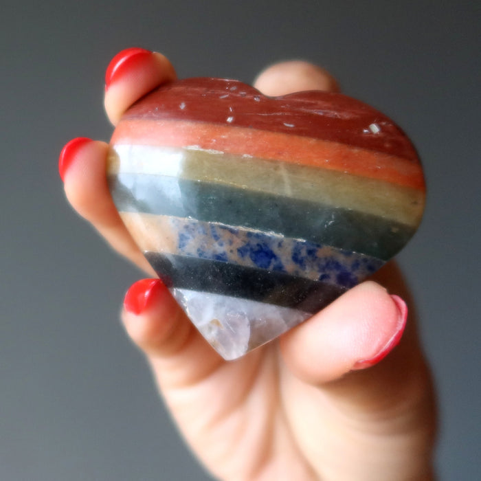 Chakra Heart 7 Layers of Love Rainbow Healing Crystal Stone