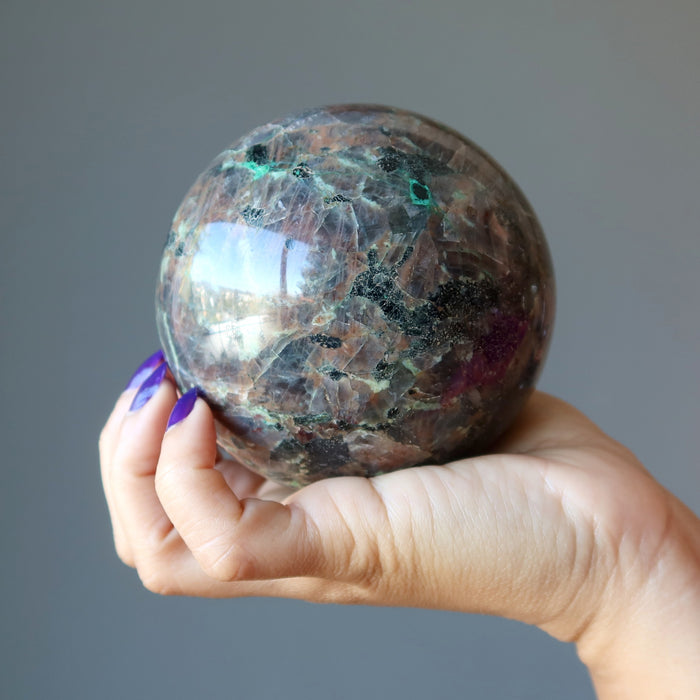 chalcocite sphere in hand