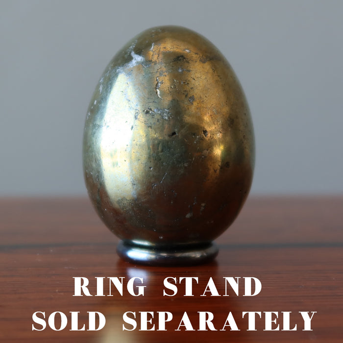 chalcopyrite egg on ring stand