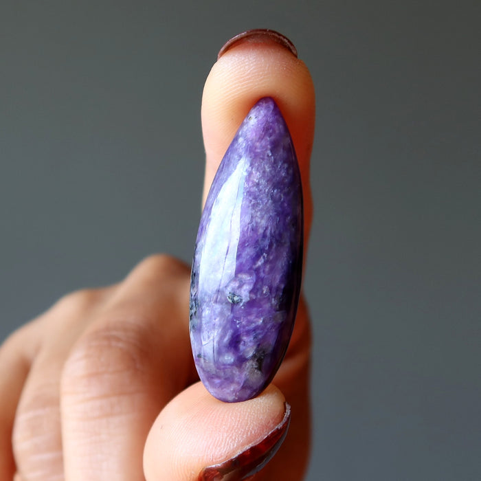 Charoite Cabochon Exquisite Purple Shimmer Royal Drop