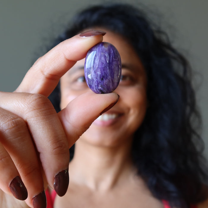Charoite Cabochon Silky Spirituality Precious Purple Gemstone