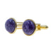 Purple Charoite Gem in Gold Cufflinks