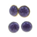 two pairs of Purple Charoite Gem in Gold Cufflinks