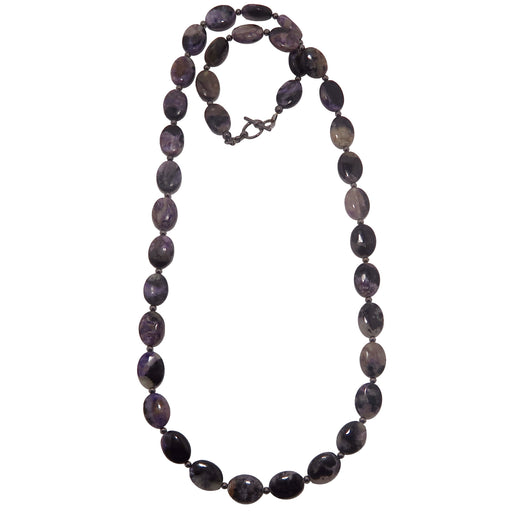 Purple Oval Charoite Gemstones Necklace