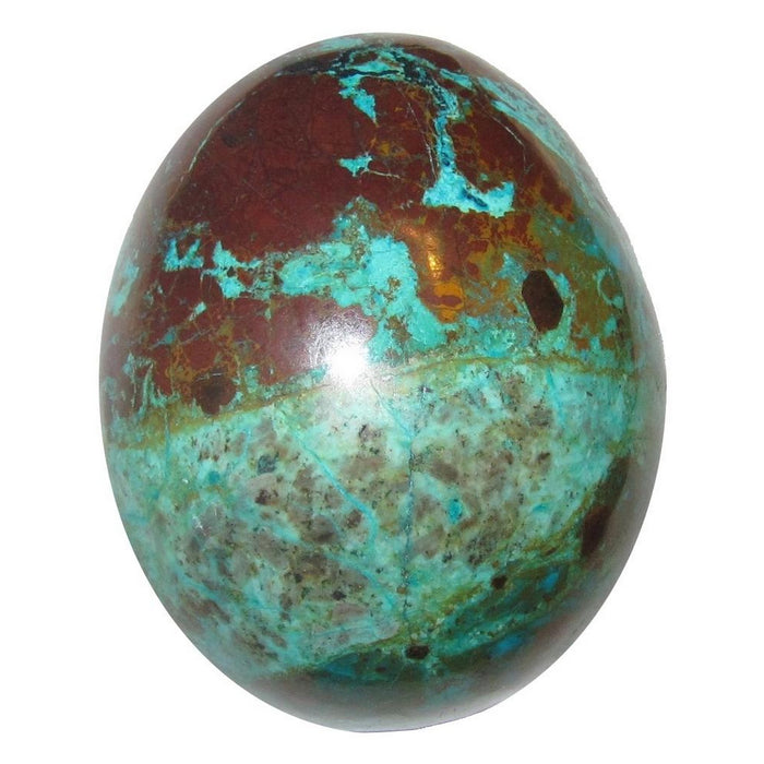 blue-green and brown chrysocolla egg