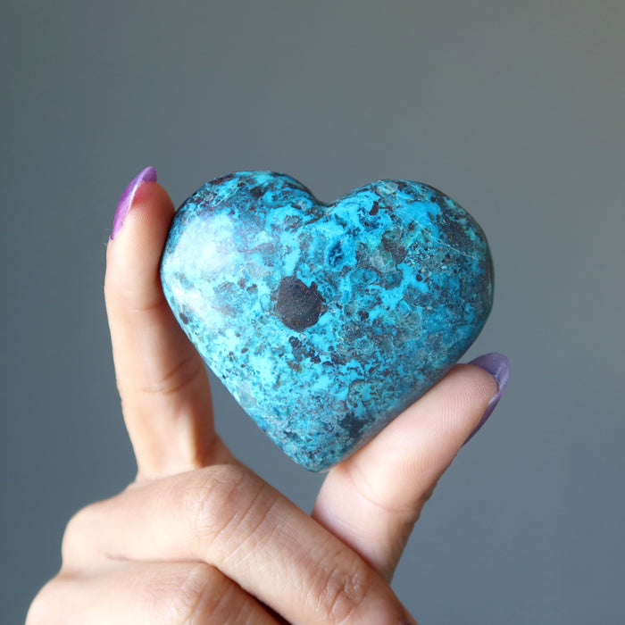 Chrysocolla Heart Forget Me Not Forever Love Blue Healing Stone