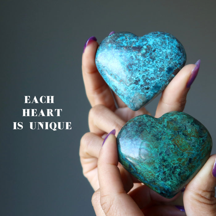 Chrysocolla Heart Forget Me Not Forever Love Blue Healing Stone