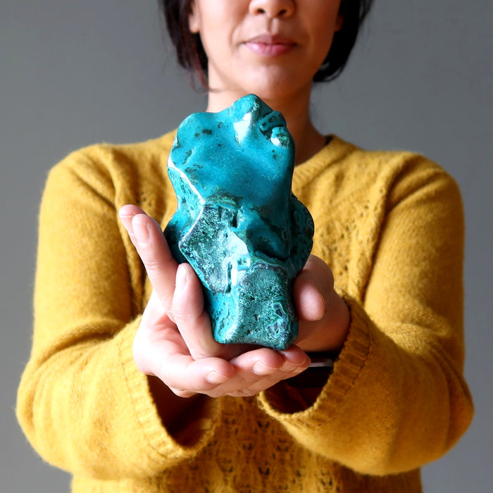 Chrysocolla Raw Crystal Nature Art Blue Healing Stone