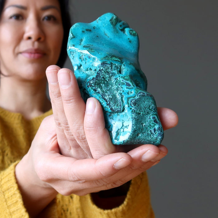 Chrysocolla Raw Crystal Nature Art Blue Healing Stone