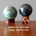 chrysocolla spheres on stands